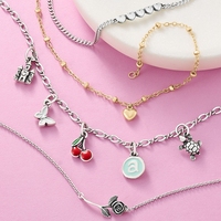 Pendentif, Bracelet, Collier et Boucles d'oreilles en Argent Pur Classique avec Breloque Émaillée, Produit James Avery en Gros