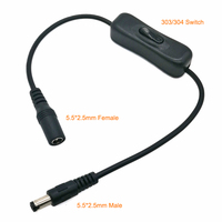 12V 24V DC 5.5*2.1mm prise mâle à femelle connecteur cordon d'alimentation avec interrupteur marche/arrêt pour lampe à bande LED
