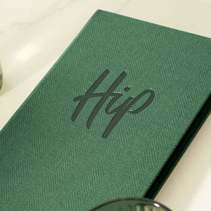 Porte-menu A4 en tissu résistant, prix d'usine, menu de restaurant personnalisé avec bande élastique, couverture de menu - Product Image 2