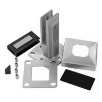 Support de fixation moderne en acier inoxydable à base carrée pour clôture de piscine en verre, balustrade en verre sans cadre, résistant à l'eau et à la rouille, pour escalier et hôpital