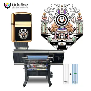 Udefine nueva tecnología 24 pulgadas UV DTF máquina de película de lámina de oro metálico 2 en 1 impresora pegatinas para impresión UV DTF