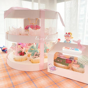 Scatola di Lusso a <span class=keywords><strong>2</strong></span> Livelli per Torte, Trasparente in Plastica, 6 Pollici, per Torte di Compleanno, Dessert, Matrimoni e Regali - Product Image 6