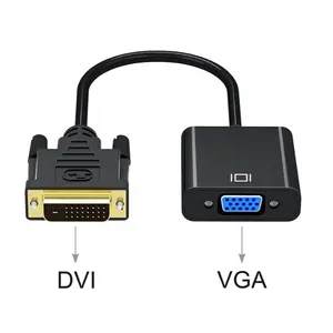 지원 1080P 24 + 1 핀 남성 VGA 15 핀 여성 케이블 비디오 컨버터 모니터 dvi vga 어댑터