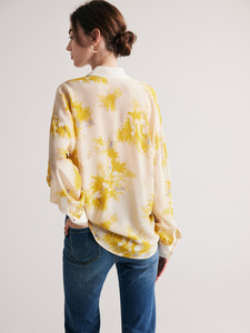 Camicetta 100% Seta di Gelso Stampata da Donna, Elegante <span class=keywords><strong>a</strong></span> Maniche Lunghe con Motivo Floreale, Camicia Casual con Bottoni, Vestibilità Ampia, Abbigliamento Estivo 2026 - Product Image 5