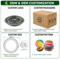 Conteneur alimentaire jetable de qualité supérieure, écologique, de qualité alimentaire, pour supermarché, emballage de collations à emporter, plateau rond pour fête, en plastique, pour sushis