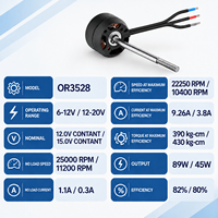 Moteur CC sans balais BLDC OR3528 6-12V 12-20V Haute Vitesse 25000 tr/min Haute Efficacité 82% 89W pour UAV, Machine à Nidifier, Outils de Jardin