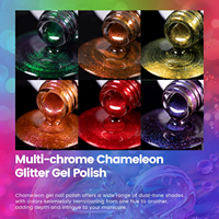 Vernis à ongles gel professionnel en gros à marque privée, effet dégradé, pailleté, changeant de couleur, scintillant, effet chrome, UV, à retirer par trempage