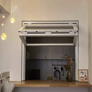 Fenêtre double en verre moderne avec cadre en <span class=keywords><strong>aluminium</strong></span> Conception à ouverture verticale pliante pour cuisine Australie Standard pour maisons villas - Product Image 2