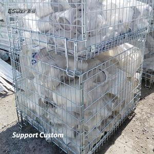 Cage de stockage pliable en fil métallique à porte semi-ouverte pour l'industrie du recyclage - Product Image 1