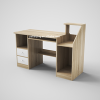 Bureau industriel en bois avec étagères Table de bureau d'angle Bureau d'ordinateur Bureau à domicile Mobilier de bureau