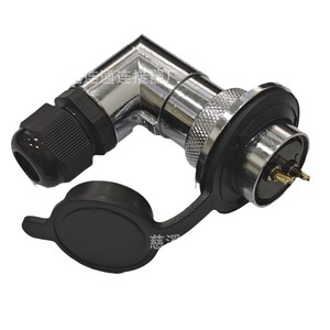 Connecteur d'aviation à angle droit GX25DF25 M25 2 15 broches en alliage de zinc avec contact en cuivre plaqué or, sortie CC - Product Image 1