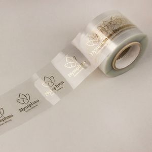 Rouleau d'autocollants en vinyle ronds personnalisés et imperméables – Étiquettes pour produits alimentaires avec impression de logo en feuille d'or et code QR - Product Image 6