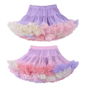 INS/Лидер продаж, юбка-пачка для маленьких девочек, юбка балерины пышная детская балетные юбки для девочек; Однотонное праздничное танцевальное платье принцессы с юбкой из тюля для девочек детская одежда