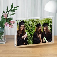 YUHUI YH-098 Cadres photo en acrylique pour bureau, ensemble de blocs photo de table, cadre magnétique double face ultra-transparent 8-10mm