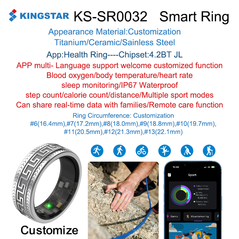 KINGSTAR-SR0032-AI anillo inteligente para salud, sueño y fitness