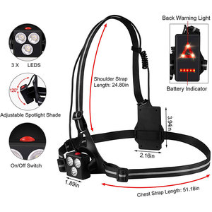 Lumière de <span class=keywords><strong>jogging</strong></span> portable USB extérieure professionnelle Sécurité sportive de nuit Lumière de poitrine à 3 modes avec source LED - Product Image 4