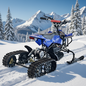 スチールフレーム不凍液プラスチック製50KG積載量20KM航続距離後輪駆動36V350W子供＆大人用電動スノーモービル - Product Image 1