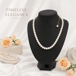 Collar de Perlas Redondas Lisas Clásicas, Joyería con Longitud Personalizada para Uso Diario, Citas, Bodas, Banquetes, OEM, ODM - Product Image 2