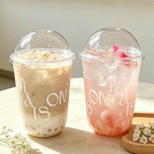 Chuangmei Disposable <b>Plastic</b> Custom Printed 16oz 20oz 22oz U Shape PET <b>Cups</b> with Lid for Coffee Beverage Smoothie Juice Bar - Product Image 1