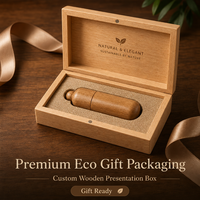 Clé USB 2.0 en bois personnalisée en forme de pilule, écologique, avec logo, coffret cadeau promotionnel médical, 8 Go/16 Go/32 Go/64 Go/128 Go