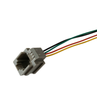 Conector de teléfono con cable RJ12 RJ11 6 pole 6P6C cabeza de cristal conector de chasis hembra cable 623K