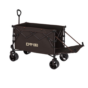 Carrito de Camping Plegable con Cuatro Ruedas Giratorias, Capacidad de 200 kg, para Uso en Exteriores y Compras, con Mango Telescópico de Acero de Alto Carbono - Product Image 1