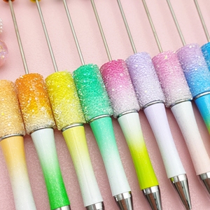 B7036 Creatief Suikerglas Regenboog Gradiënt Promotionele Diy Beadable Pen Handwerk Decoratieve Plastic Balpen Met Sieraden - Product Image 5
