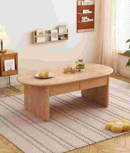 Modern Wood <b>Coffee</b> <b>Table</b> <b>Scandinavian</b> Design Storage Living Room Furniture Solid Wood Base - Product Image 1