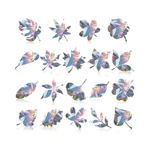Kolibri Schmetterling Blatt Formen Aufkleber Fenster Aufkleber verhindern Vogels chläge auf Glas nicht klebende prismatische Vinyl haftet