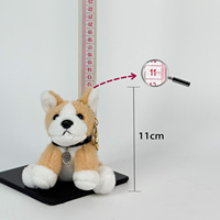Chiot mignon en peluche poupée 10cm en peluche porte-clés Corgi pendentif Couple sac suspendu ornement pour les amis
