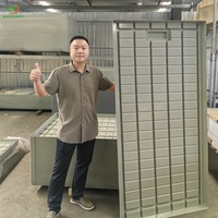 Bancs de culture hydroponiques roulants intérieurs 4x4 4x8 avec système de drainage et d'inondation, tables de culture 5x5 pour serres, idéaux pour la culture de la laitue