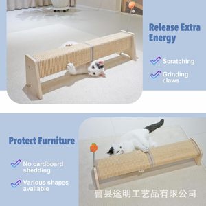Poste de escalada para gatos de madera con rascador de sisal de 76.2 cm de largo, juguete duradero para mascotas de interior. - Product Image 1