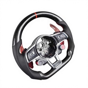 Volant sport chauffant en cuir et fibre de carbone forgée, lumières de changement de vitesse LED rouges, compatible VW <span class=keywords><strong>Golf</strong></span> 8 <span class=keywords><strong>GTI</strong></span>/R CC Jetta MQB Evo, montage direct - Product Image 2