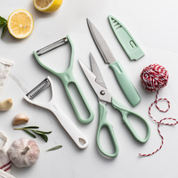 Keuken 4-delige handbediende roestvrijstalen schilmes, fruitmes, rasp, schaar & snijder combinatie set