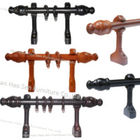Conjunto de soportes de poste de cortina de madera, barra de cortina Popular de Malasia, 28MM, gran oferta de fábrica