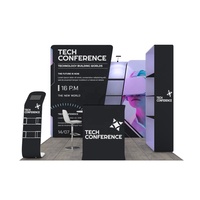 Stand d'exposition portable en aluminium 10x10 pieds, montage facile sans outils, pour impression et présentation en salon professionnel