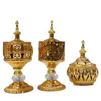 Encensoir Arabe Élégant du Moyen-Orient, Brûleur d'Encens Métallique de Luxe, Porte-Encens Bakhoor Arabe pour Cérémonies Religieuses