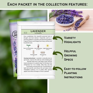 Kit de Plantas en Bolsa para Jardín de Flores, Semillas No Transgénicas, Mezcla de Flores como Nasturtium, Pansy, Lavanda y Manzanilla para Plantar Flores - Product Image 6