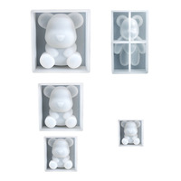 Kristall-Epoxidharz-Formen, mehrere 3D-Silikon-Bärenformen für DIY-Schmuckanhänger, leicht zu entformen, Kuchendekorationszubehör