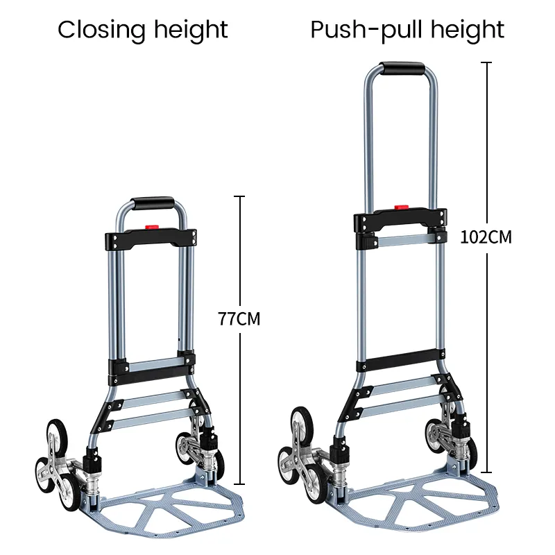 सीढ़ी चढ़ने वाली गाड़ी एल्यूमीनियम मिश्र धातु पोर्टेबल चढ़ाई वाली गाड़ी 6 टीपीआर पहिये सभी इलाके सीढ़ी चढ़ाई वाला हाथ ट्रक