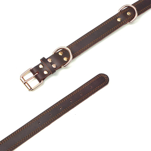 Factory Wholesale Pets Accessories Heavy Duty Luxury Real Genuine Natural <strong>Leather</strong> <strong>Dog</strong> <strong>Collar</strong> with Buckle - Product Image 5