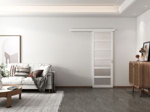 2024 nội thất 6-lite nhựa cửa trượt phụ kiện cửa phân vùng với xử lý và phần cứng Kit - Product Image 6