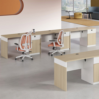 Bureau d'ordinateur exécutif moderne en bois avec panneau de travail, tiroir et meuble de bureau extensible
