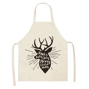 Tablier de cuisine unisexe en polyester et lin imprimé numériquement, série animaux mignons, durable, pour Noël - Product Image 5