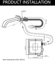 Robinet automatique moderne à capteur mural pour lavabo avec cartouche en céramique
