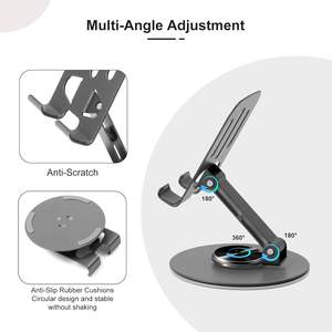 360 Degrees Rotating Portable <b>Phone</b> Holder Adjustable Foldable Cell <b>Phone</b> <b>Stand</b> Steel <b>Phone</b> Accessory <b>for</b> Desk - Product Image 5