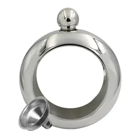 Hình Hip Flask Bangle rượu Vòng đeo tay Hip Flask thép không gỉ Đảng thân thiện với môi mini hiện đại 7 ngày Laser thép mini Vòng