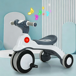 Jouets pour enfants, tricycle pour enfants avec musique et pédales pour les enfants de 1 à 3 ans et de 3 à 6 ans, poussette légère en plastique - Product Image 3