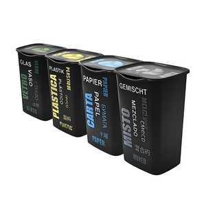 Set Of 4 50L Waste <b>Bins</b> For Recycling With Odour Proof <b>Lid</b> And Multilingual Labels - Product Image 1