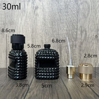 30ml 50ml Ananasförmige Schwarze Glas-Parfümflasche/Nachfüllflasche/Sprühflasche/Pumpflasche Leer